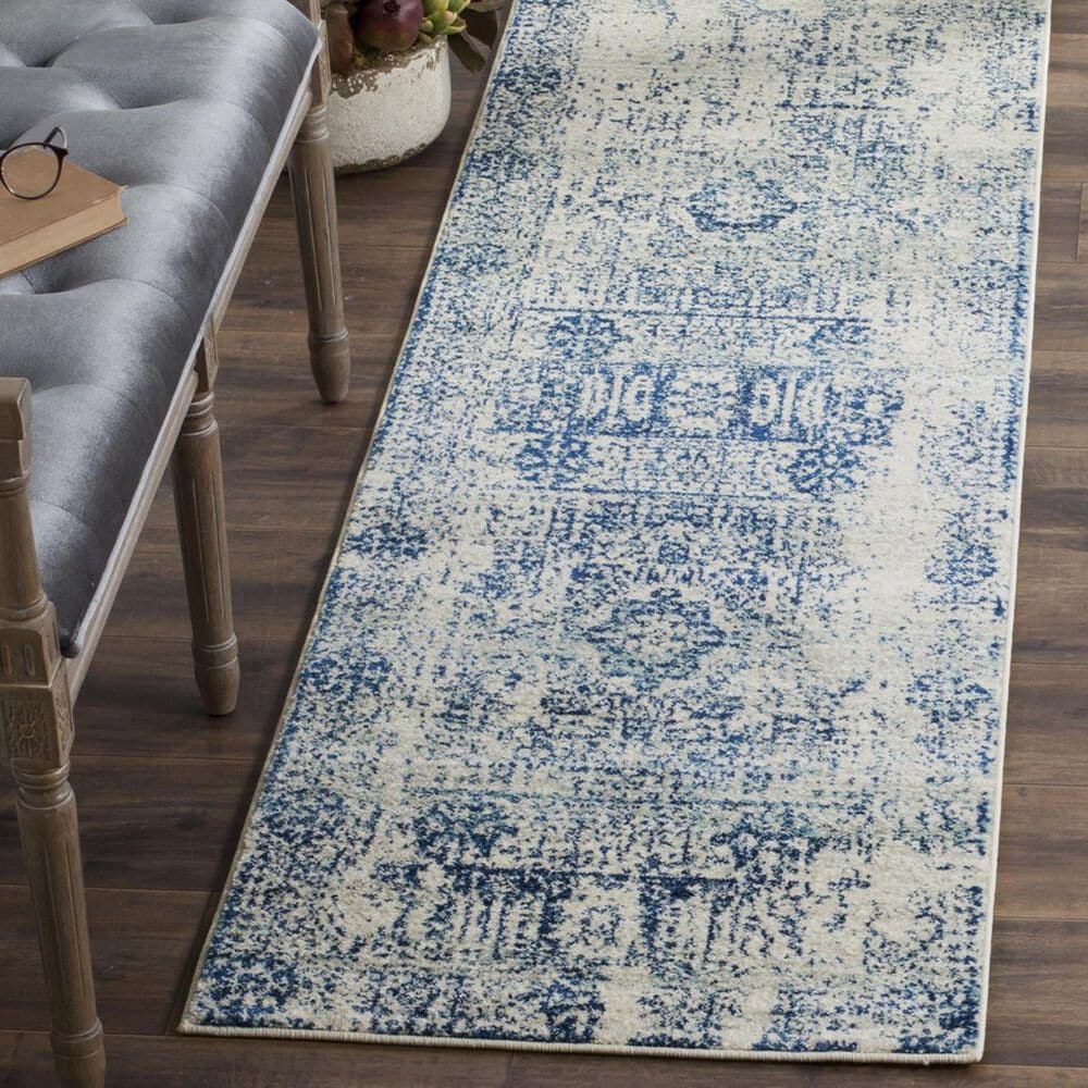 Safavieh Evoke EVK260C 2&#39;2&quot; x 19&#39; Ivory and Blue Runner, , large