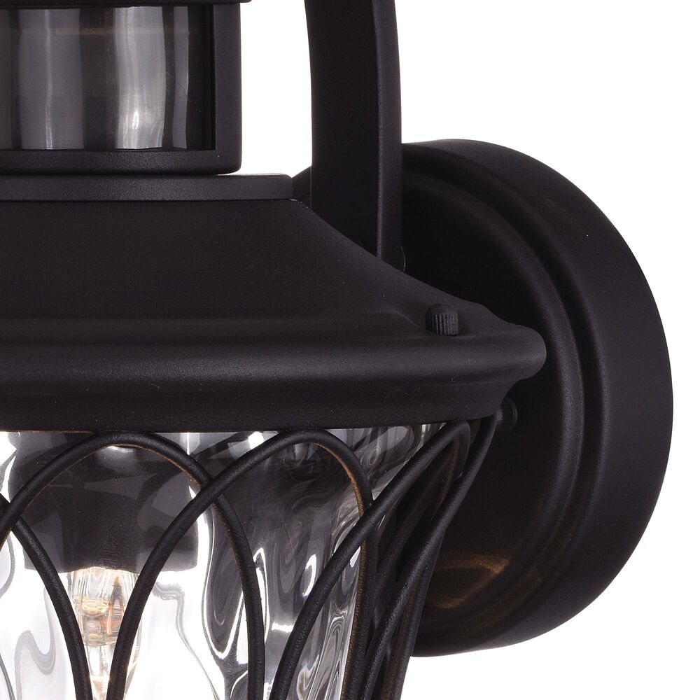 Vaxcel Abigail 1-Light Outdoor Motion Sensor Wall Sconce in Textured Black, , large