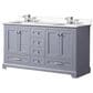 Lexora Home Dukes 60" Double Bathroom Vanity in Dark Grey with White Quartz Top and Rectangular Sinks, , large