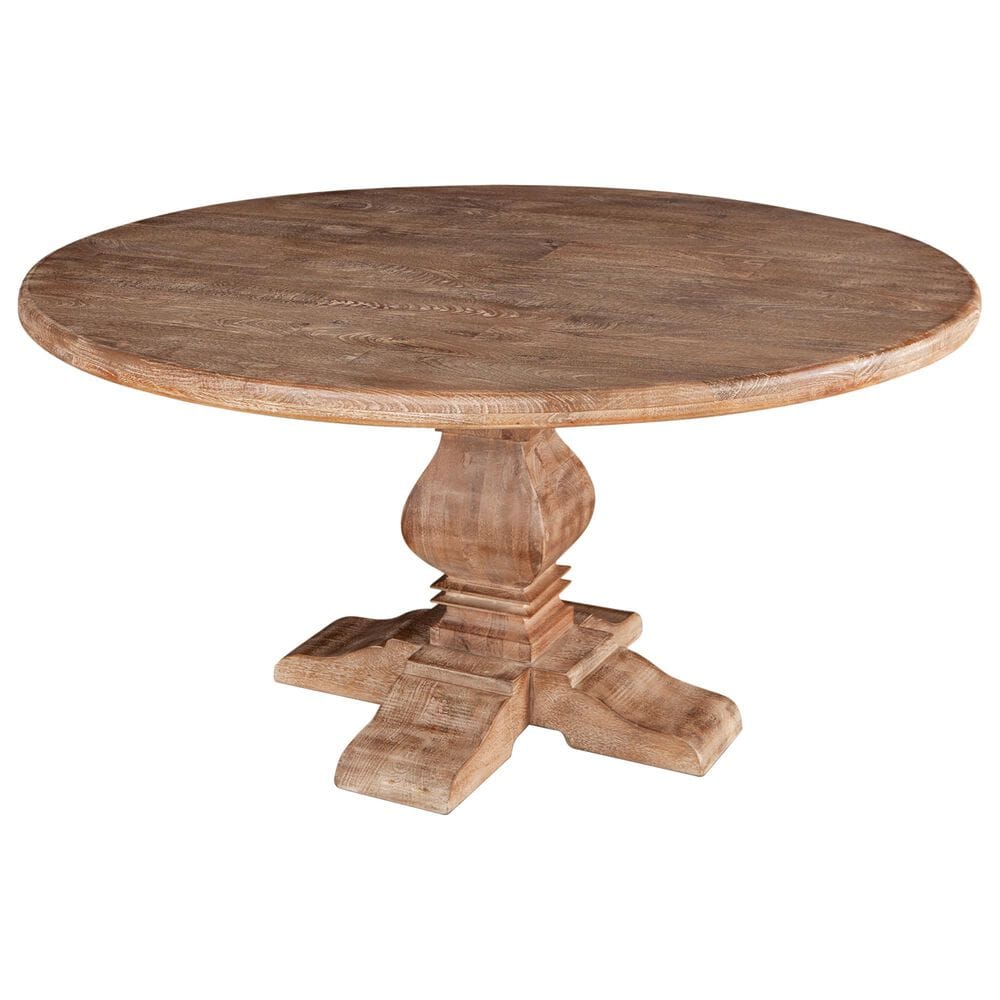 Home Trends & Design San Rafael 60" Round Dining Table in Antique Oak - Table Only, , large