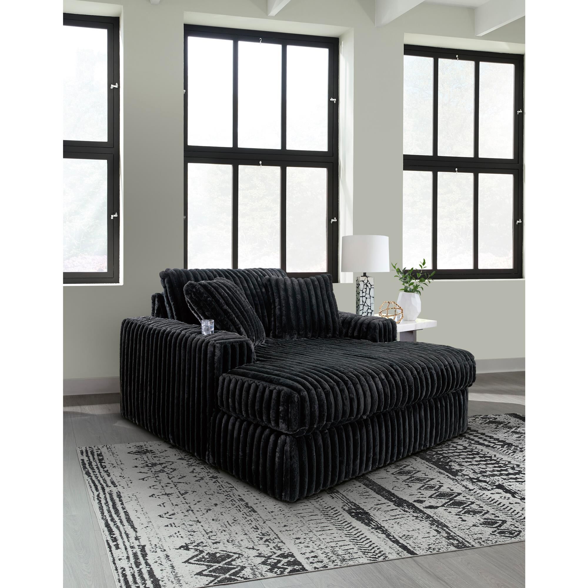 Ashley Midnight-Madness Oversized Chaise in Onyx