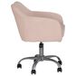 Linon Home Decor Rylen Office Chair with Pink Cushion in Silver, , large