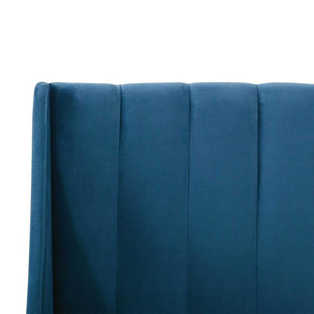 Jennifer Taylor Home Aspen Queen Upholstered Platform Bed in Satin Teal, , large