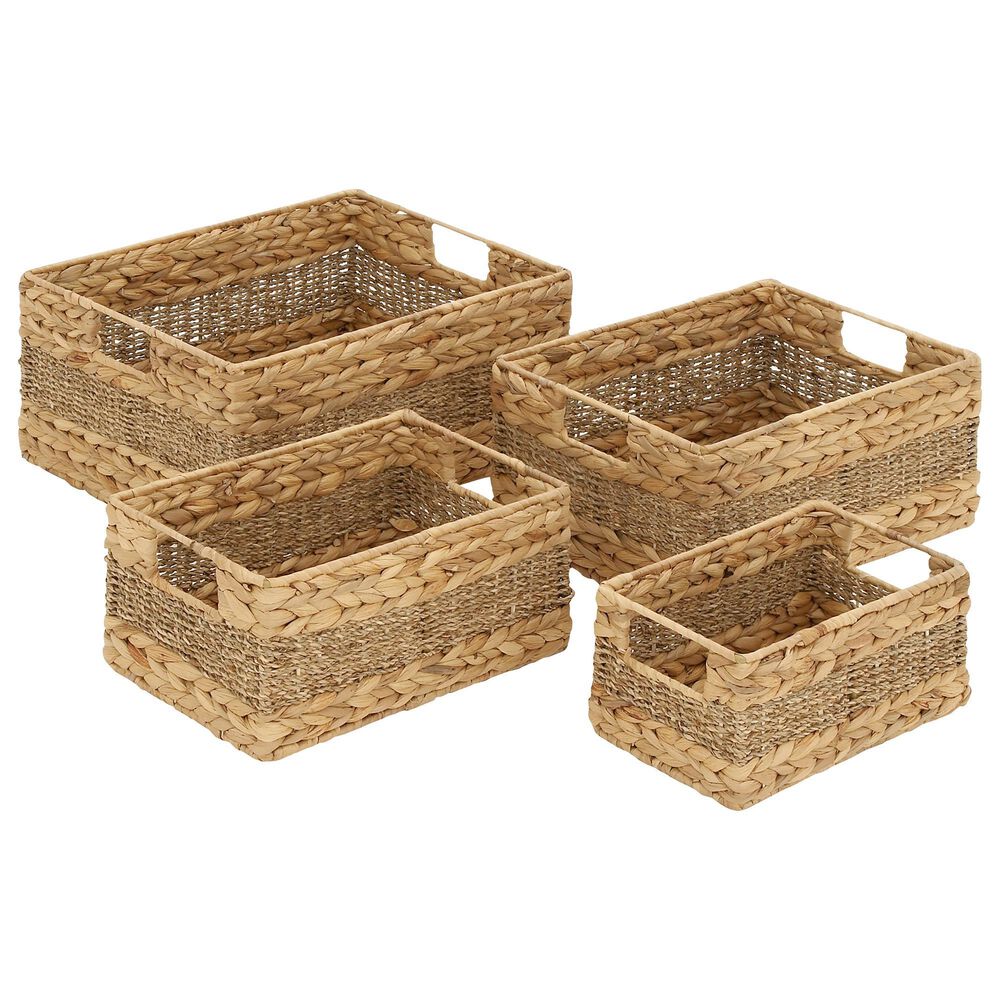 Maple and Jade Coastal Storage Basket in Light Brown (Set of 4), , large