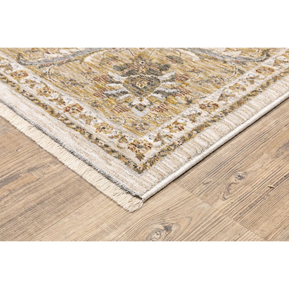 Oriental Weavers Maharaja Dakota 5091W 5&#39;3&quot; x 7&#39;6&quot; Ivory and Gold Area Rug, , large