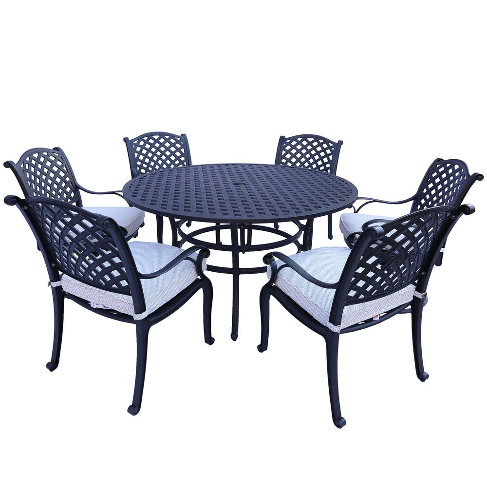 World Source Castle Rock 7-Piece Dining Set in Black, , large