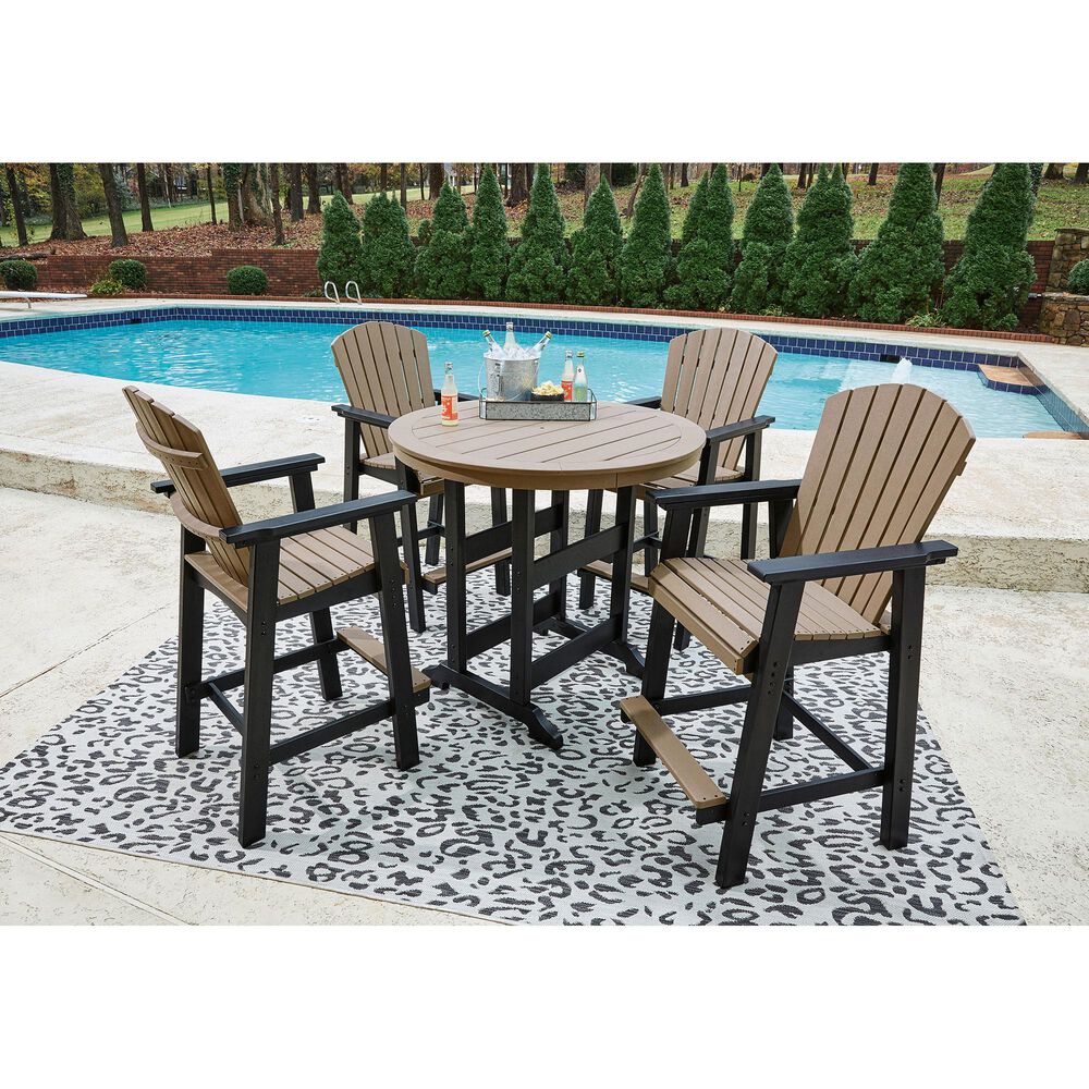 Ashley Fairen Trail Tall Barstool in Black and Driftwood - Set of 2, , large