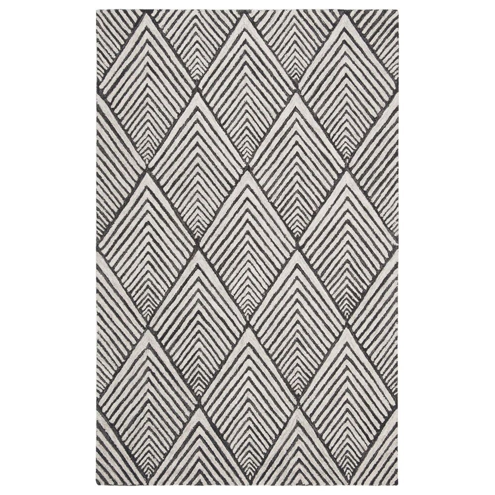 Safavieh Micro-Loop MLP151H 6" x 9" Charcoal and Ivory Area Rug, , large