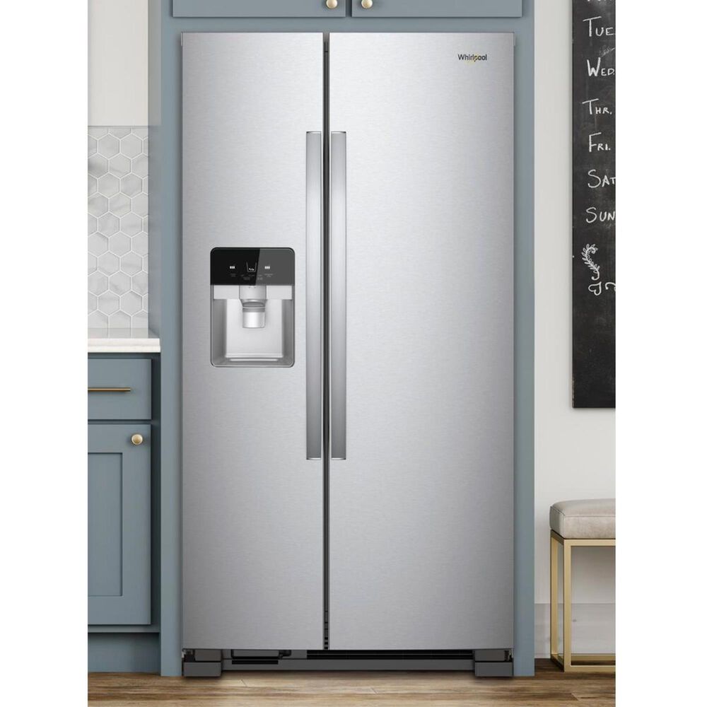 Whirlpool 24.5 Cu. Ft. 36&quot; Wide Side-by-Side Refrigerator in Fingerprint Resistant Stainless Steel, , large