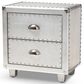 Baxton Studio Davet 2-Drawer End Table in Silver, , large