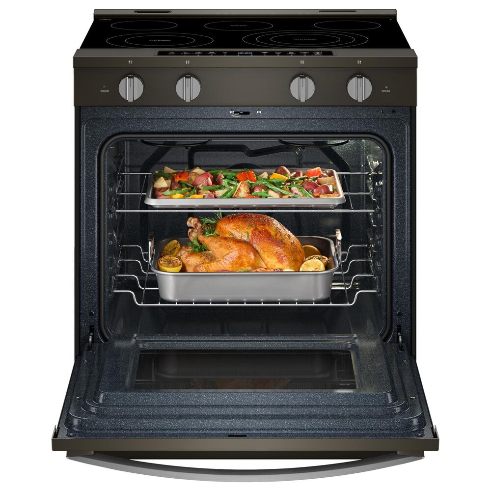 Whirlpool 5.3 Cu. Ft. Slide-In Electric Range in Black Stainless Steel, , large
