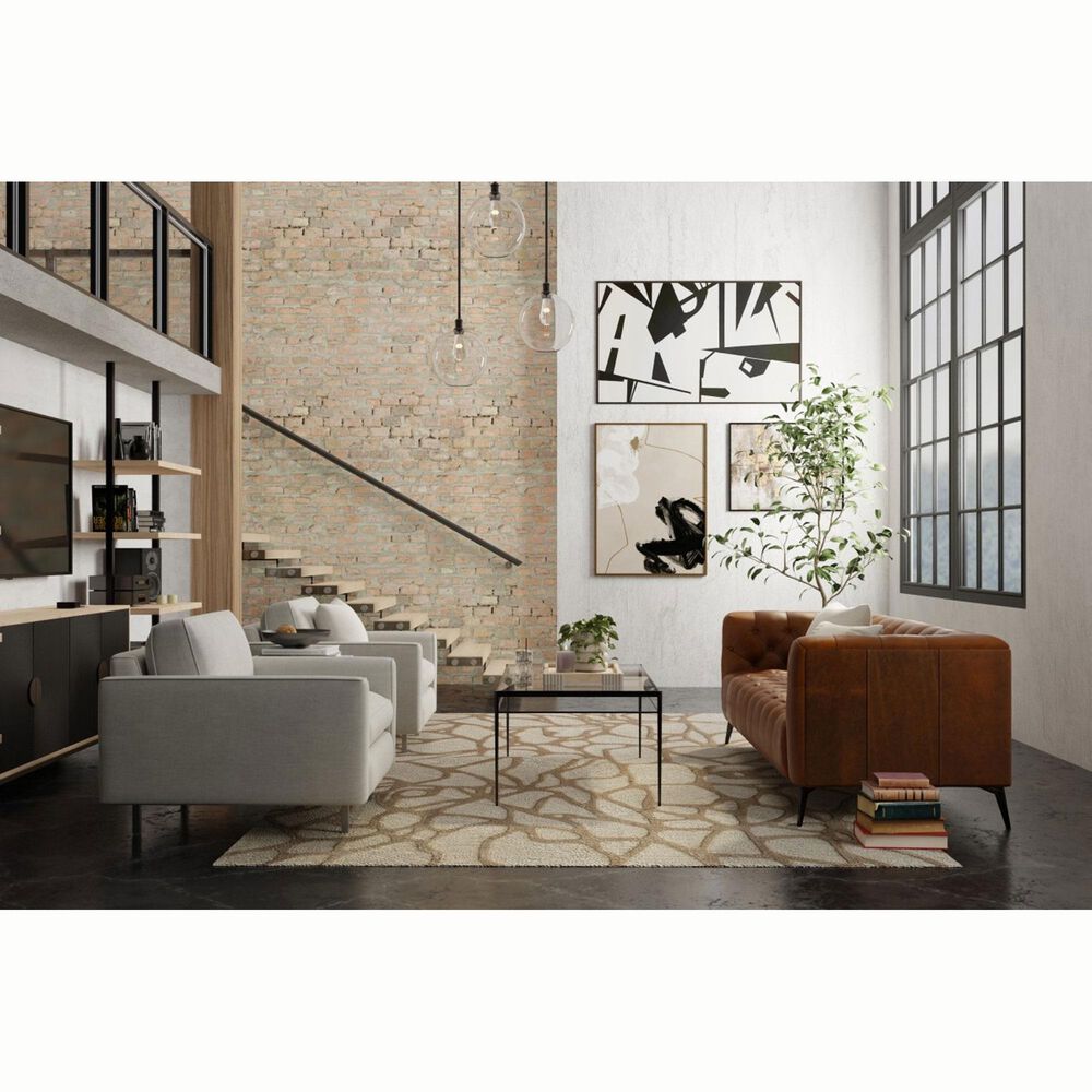 Feizy Kimball Ivory, Brown and Tan 3&#39;6&quot; x 5&#39;6&quot; Area Rug, , large
