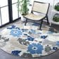 Safavieh Cabana CBN308F 6"7" Round Grey and Blue Indoor/Outdoor Area Performance Rug, , large