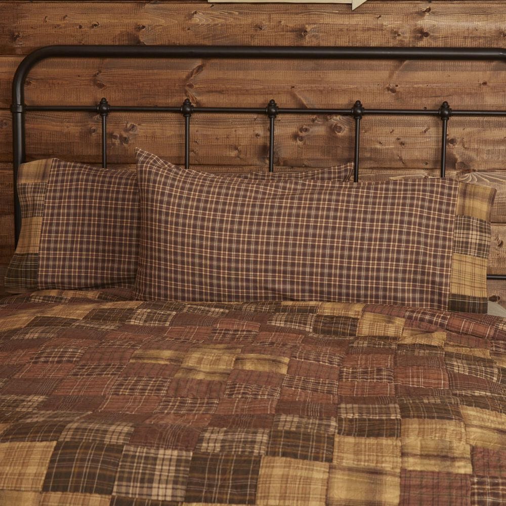 VHC Prescott Rustic King Pillow Case Set in Russet, , large
