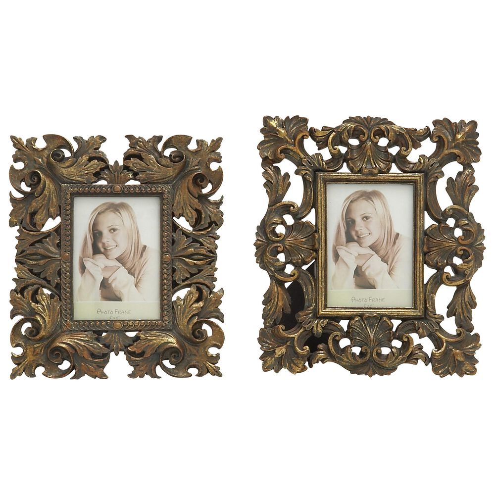 Maple and Jade Traditional Metal Photo Frame in Gold (Set of 2), , large