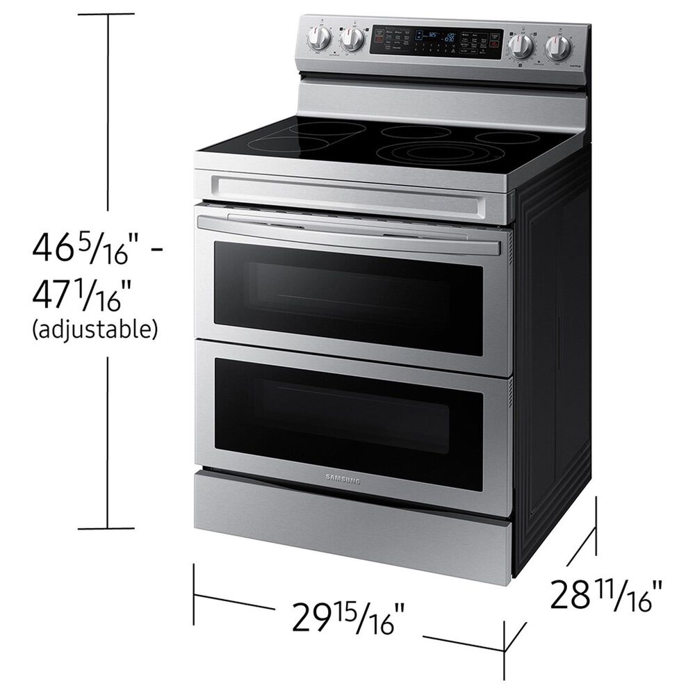 Samsung 2-Piece Kitchen Package with 6.3 Cu. Ft. Freestanding Double Oven Electric Range and Bespoke 2.1 Cu. Ft. Fingerprint Resistant Over-the-Range Microwave in Stainless Steel, , large