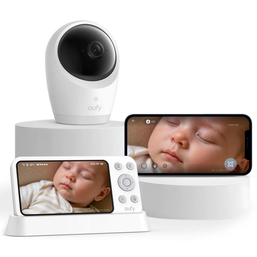 eufy E21 Baby Monitor with 4K Camera and Charging Base in White, , large