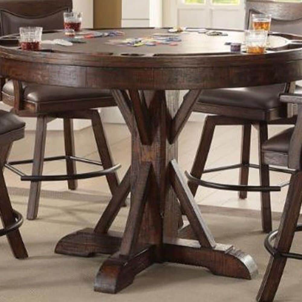 Radius Gettysburg Round Game Table in Chestnut Oak, , large