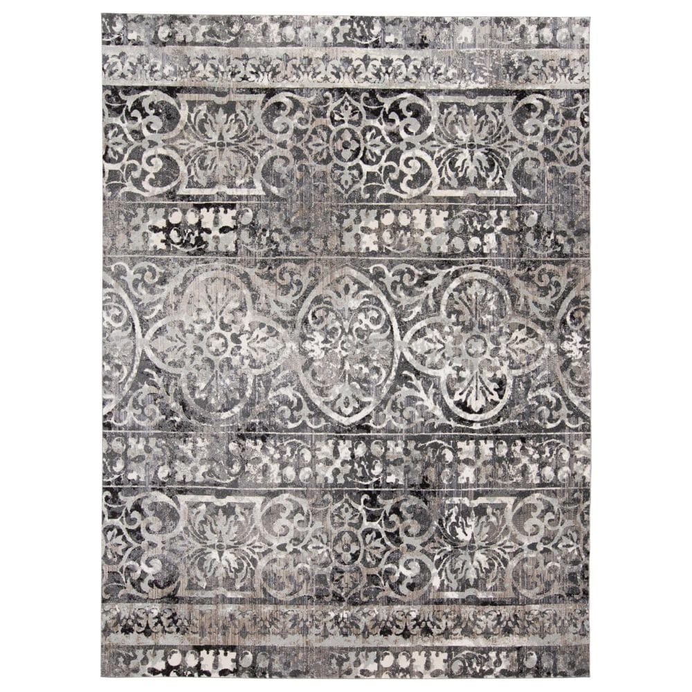Feizy Rugs Kano 3871F 7"10" x 11" Charcoal and Ivory Area Rug, , large