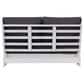Linon Home Decor Silbury Outdoor Bench with Grey Cushion in White, , large