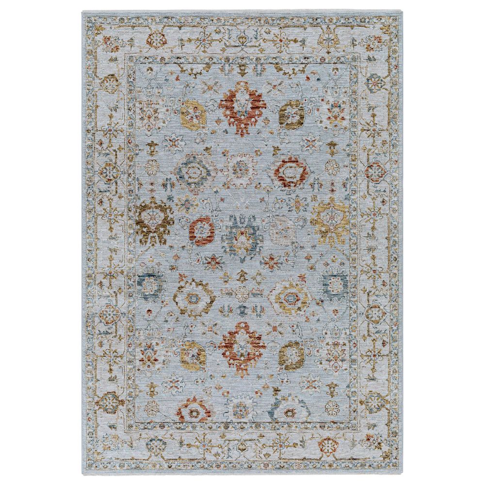 Surya Reina REN-2306 Light Gray, Cream, Denim, Rust, Mustard and Olive 12" x 15" Area Rug, , large