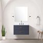 Lexora Home Castor 30" Single Bathroom Vanity in Blue with 2 cm White Quartz Top and Rectangular Sink, , large