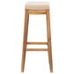 Linon Home Decor Claridge Bar Stool with Beige Cushion in Rustic Brown, , large