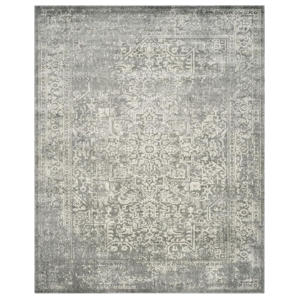 Safavieh Evoke EVK256S 10" x 14" Silver and Ivory Area Rug, , large
