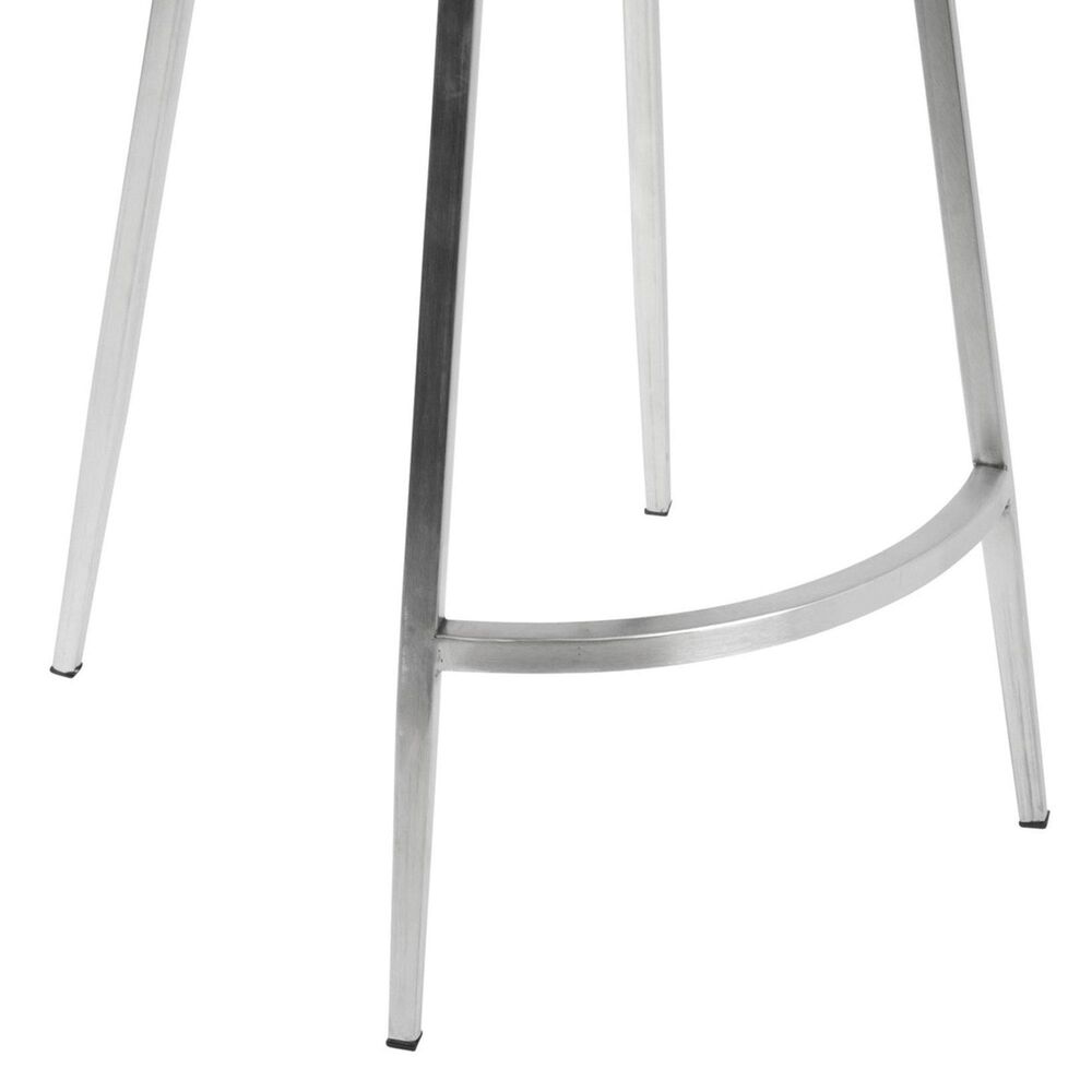 Lumisource Mason Swivel Counter Stool with White Cushion in Stainless Steel and Walnut &#40;Set of 2&#41;, , large