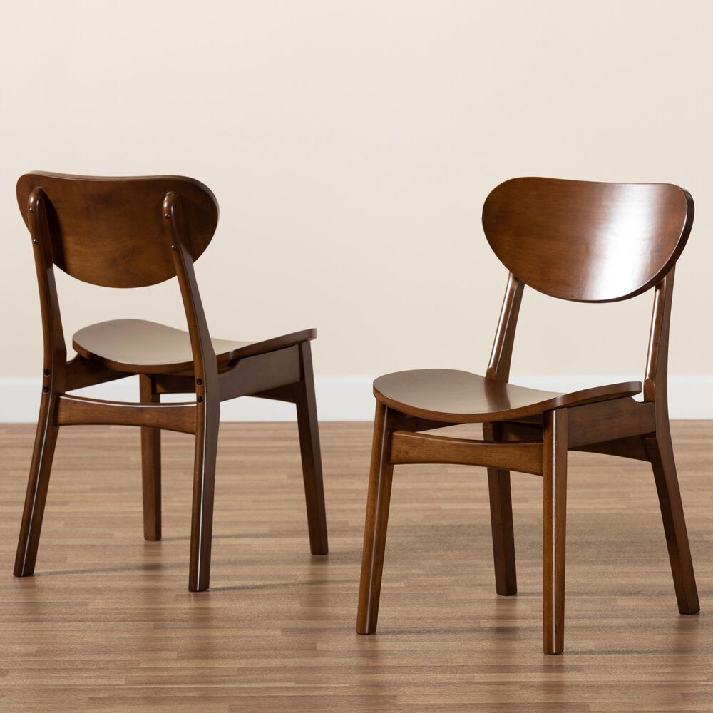 Baxton Studio Katya Side Chair in Walnut Brown (Set of 2), , large
