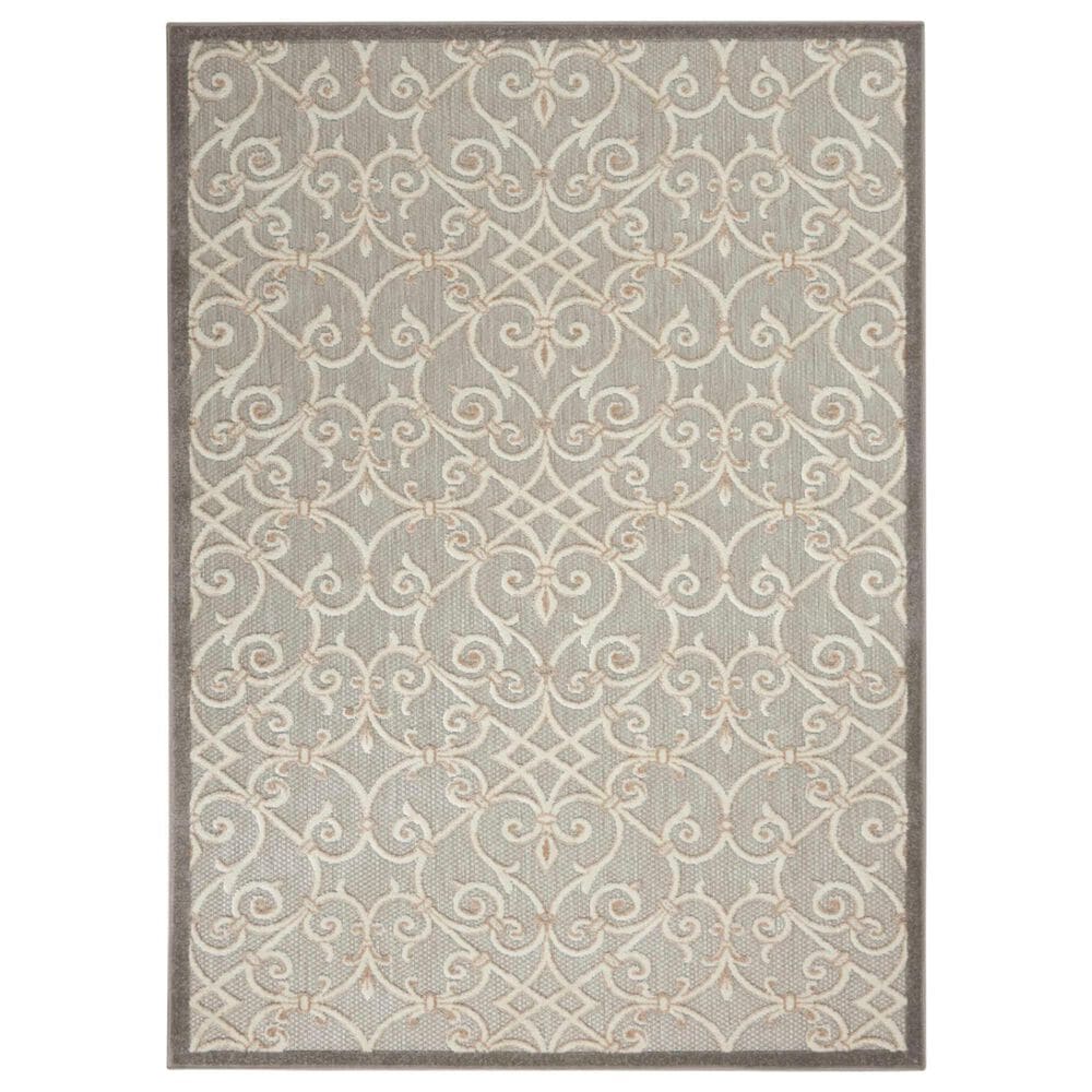 Nourison Aloha Damask 3"6" x 5"6" Natural Indoor/Outdoor Area Rug, , large
