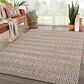 L&R Resources Natural Fiber Striped 5" x 7"9" Ivory Gray Area Rug, , large