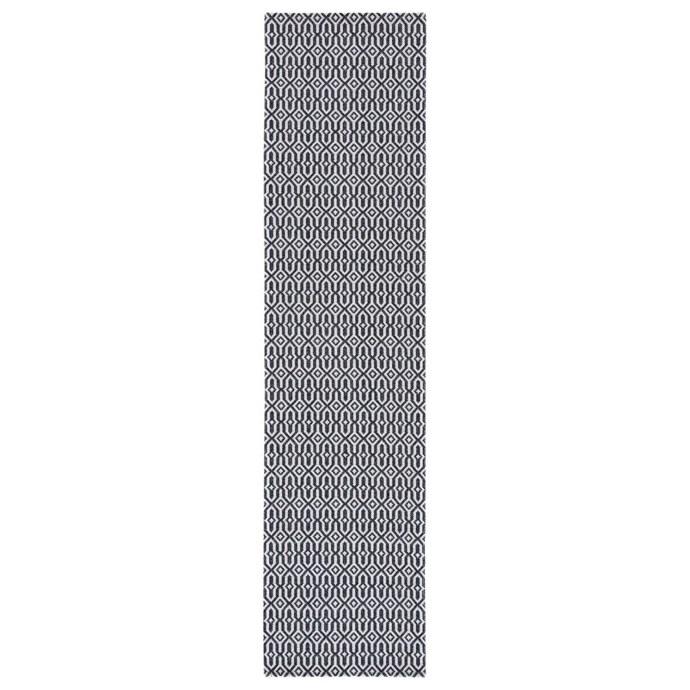 Safavieh Martha Stewart Cotton MSR411 2" x 8" Charcoal and Grey Runner, , large