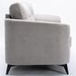 HOMLUX 79"W Woven Fabric Sofa with Tufted Cushions and Black Metal Legs in Light Gray, , large
