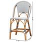 Baxton Studio Genica Counter Stool with Two-Tone Navy and White Weaving in Natural Rattan (Set of 2), , large