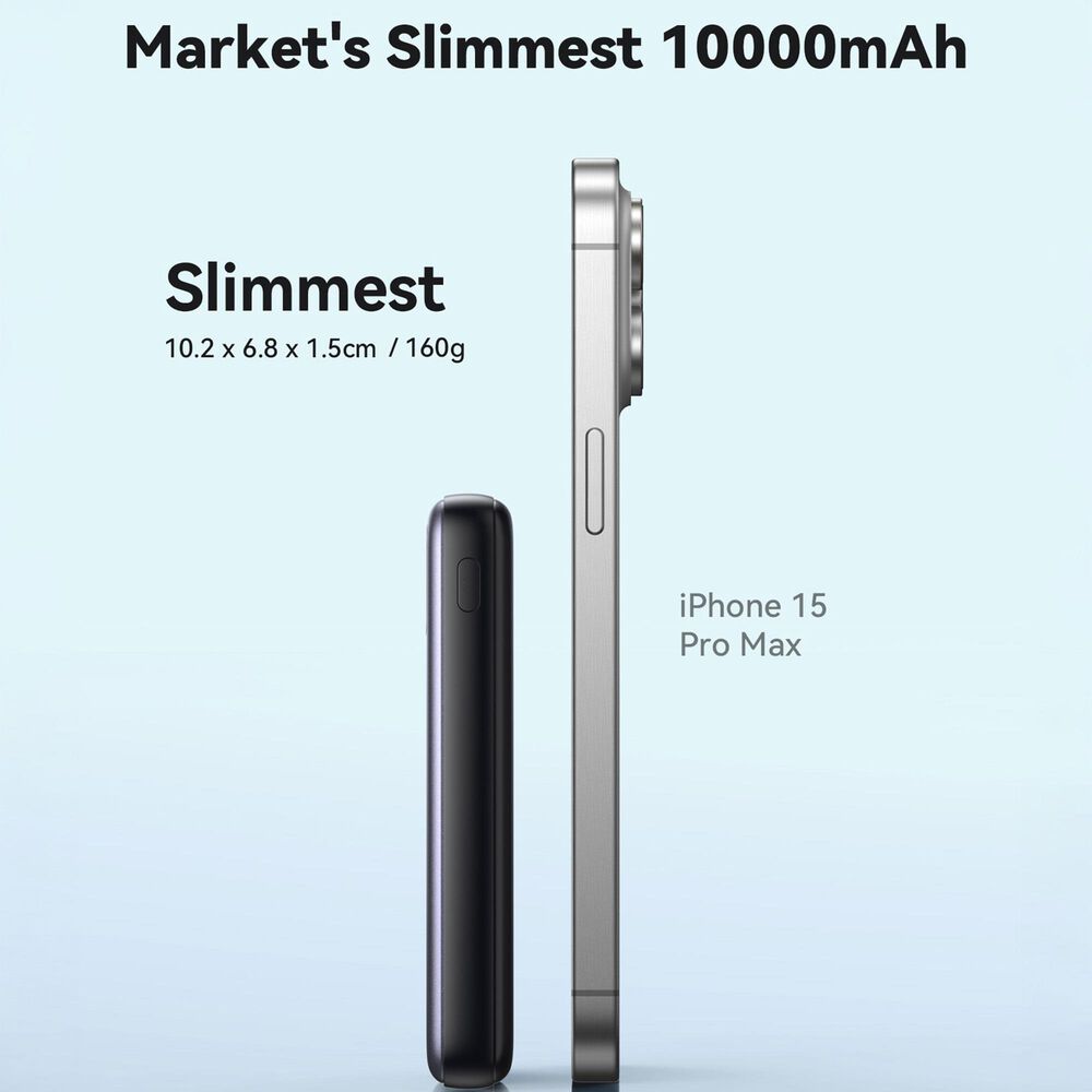 INUI Pocket Pro 10000mAh Slim Power Bank in Black, , large