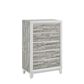Titanic Furniture Artic 5-Drawer Chest in Gray and White, , large