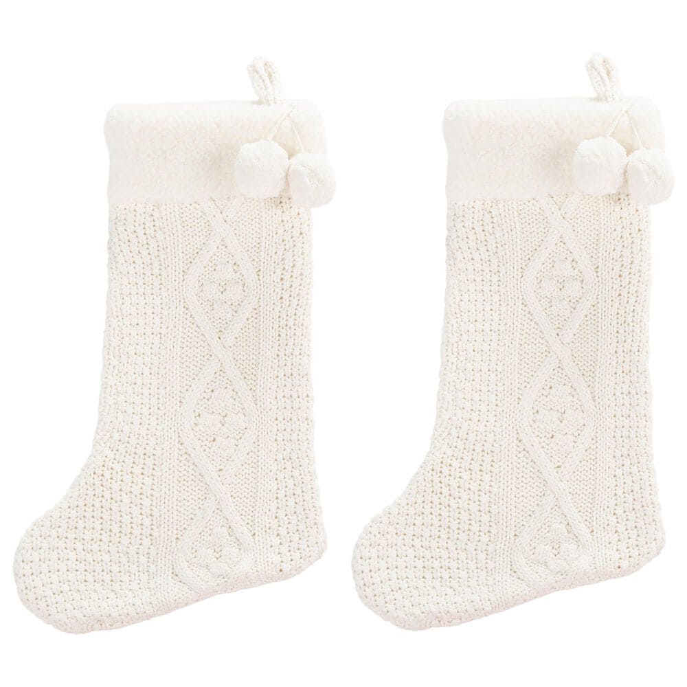 Safavieh Cookie 12" Stocking in White (Set of 2), , large