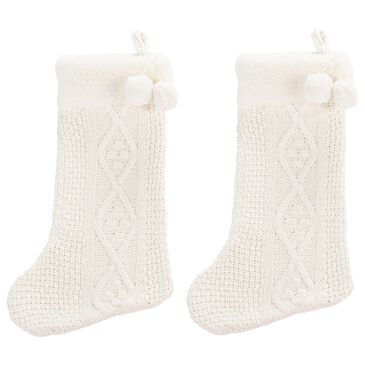 Safavieh Cookie 12" Stocking in White (Set of 2), , large