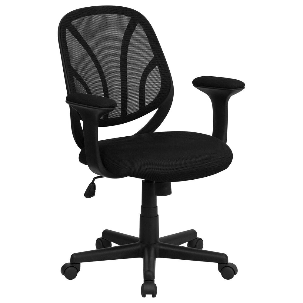 Flash Furniture Y-Go Swivel Task Chair in Black, , large