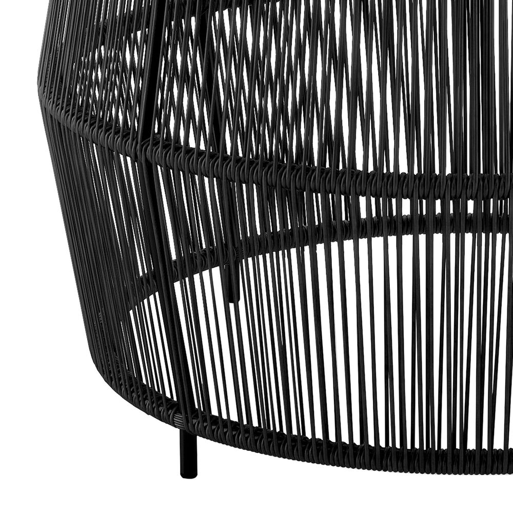 Furniture of America Meja Round Patio Coffee Table in Black, , large