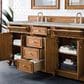 James Martin Vanities Bristol 72" Double Bathroom Vanity in Saddle Brown with 3 cm Victorian Silver Quartz Top and Rectangular Sinks, , large
