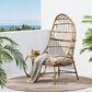 Hearth and Haven Elon Cocoon Outdoor Chair with Light Brown Cushion in Brown, , large