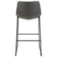 Lumisource Duke Fixed-Height Barstool with Grey Cushion in Black, , large
