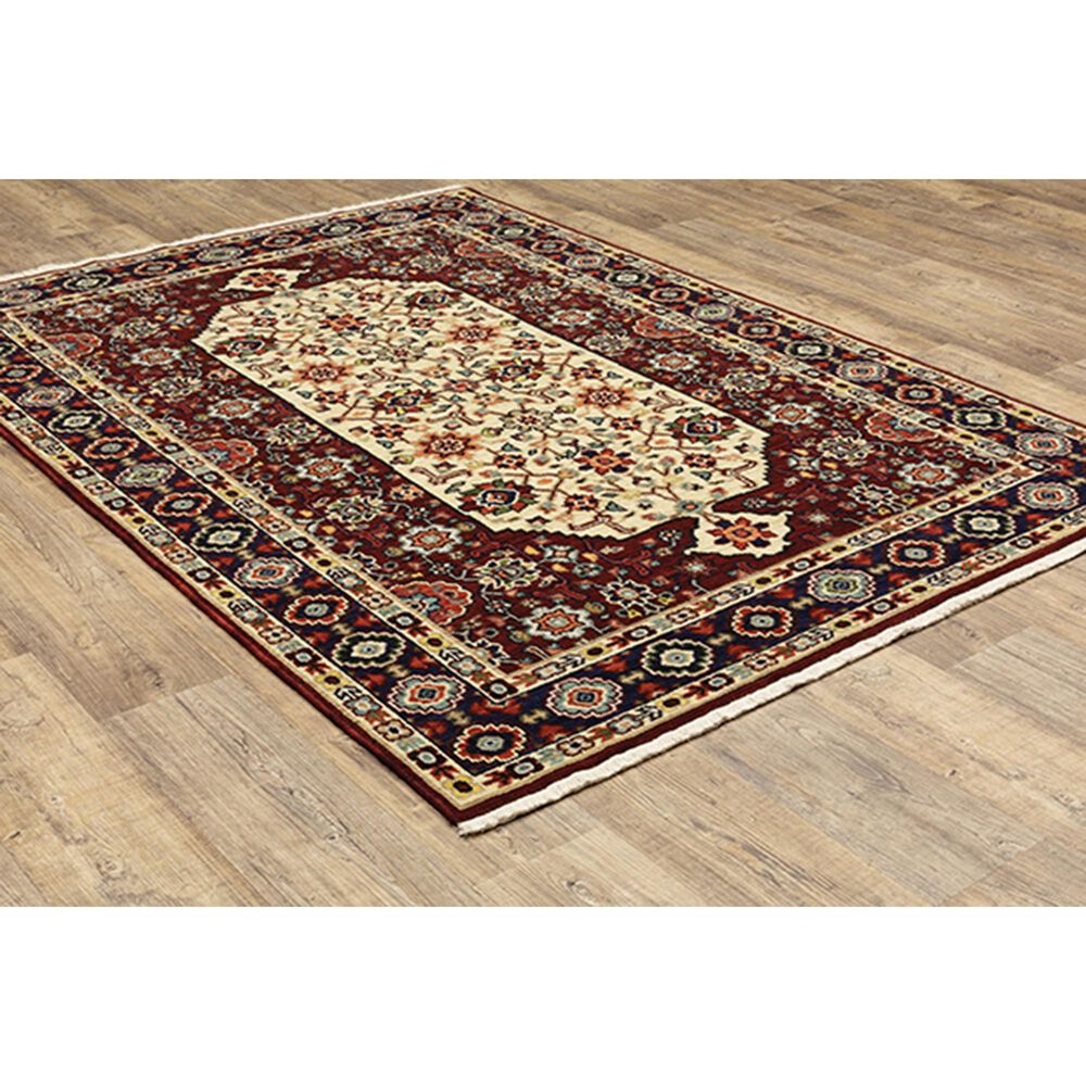 Oriental Weavers Lilihan Oriental 1802W 2&#39; x 3&#39; Red and Ivory Scatter Rug, , large