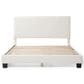 Furniture of America Gail Queen Upholstered Platform Bed with Standard Headboard in White, , large