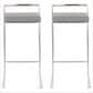 Lumisource Fuji Stackable Barstool with Grey Faux Leather Cushion in Stainless Steel (Set of 2), , large