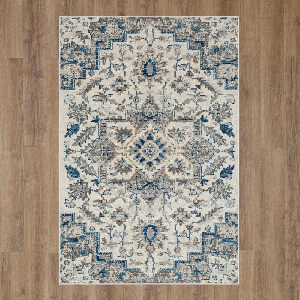Karastan Cleo Copeland 5&#39;3&quot; x 8&#39; Blue Area Rug, , large