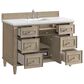 James Martin Vanities Lorelai 48" Single Vanity in Whitewashed Oak with 3 cm White Zeus Quartz Top, , large