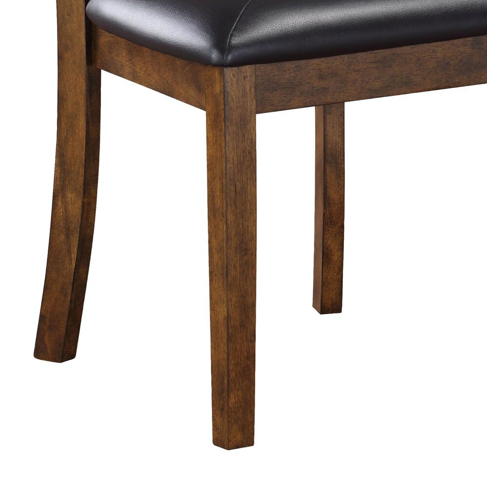 New Heritage Gia Side Chair with Black Cushion in Warm Brown, , large